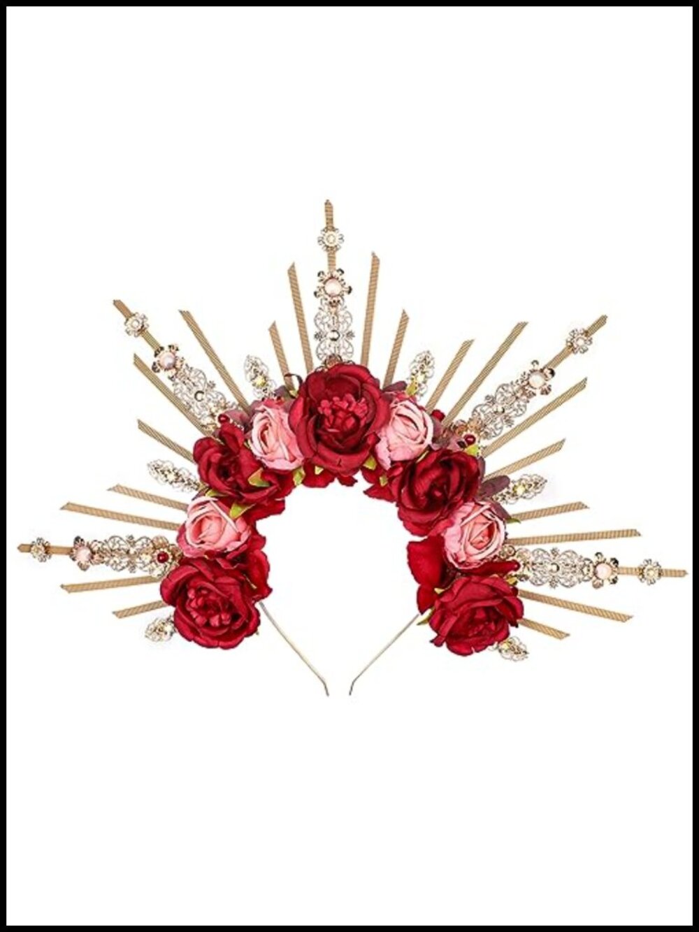 Pink Rose Halo Crown Woodland Flower Headpiece Renfaire Renaissance Cosplay